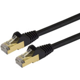 StarTech.com 6ft Black Cat6a Shielded Patch Cable - Cat6a Ethernet Cable - 6 ft Cat 6a STP Cable - Snagless RJ45 Ethernet Cord