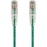Monoprice SlimRun Cat6 28AWG UTP Ethernet Network Cable, 1ft Green