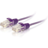 C2G 1ft Cat6 Snagless Unshielded (UTP) Slim Ethernet Network Patch Cable - Purple