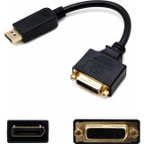 AddOn 8in DisplayPort Male to DVI-I Female Black Active Adapter Cable