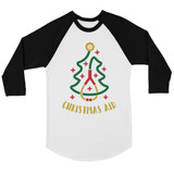 Christmas Medical Tree BKWT Mens Baseball Shirt