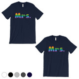 LGBT Mrs. Mrs. Rainbow Navy Matching Shirts