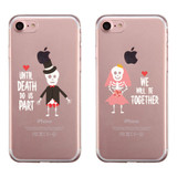 Skeleton Wedding Couple Matching Phone Cases Whimsical Halloween