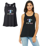 Gym Rat-SPECTRUM Work Out Womens Black Tank Top Vinyl Printed