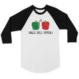 Jingle Bell Peppers BKWT Mens Baseball Shirt