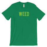 Weed Letters Mens Green T-Shirt