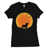 Moon French Bulldog Halloween Costume Funny Womens Black T-Shirt