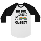 LGBT No Live Closet Rainbow Bkwt Baseball