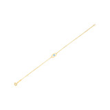 14k Yellow Gold MOP Evil Eye Bracelet