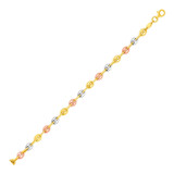 14k Tri Color Gold Mariner Link Anklet