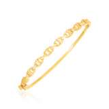 14k Yellow Gold High Polish Puffed Mariner Bangle