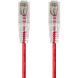 Monoprice SlimRun Cat6 28AWG UTP Ethernet Network Cable, 14ft Red
