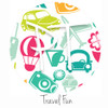 12"x12" Patterned Heat Transfer Vinyl - Travel Fun