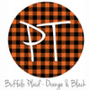 12"x12" Patterned Heat Transfer Vinyl - Buffalo Plaid - Orange/Black