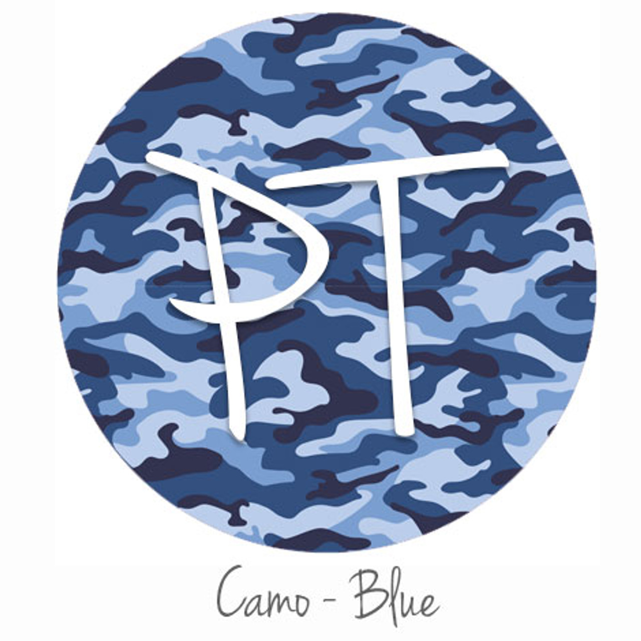 12x12 Permanent Patterned Vinyl - Camo Blue