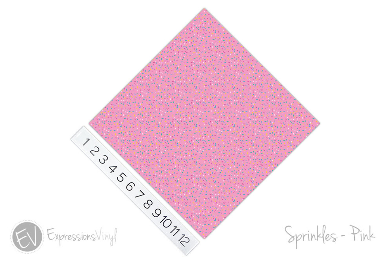 12x12 Patterned Heat Transfer Vinyl - Sprinkles-Pink