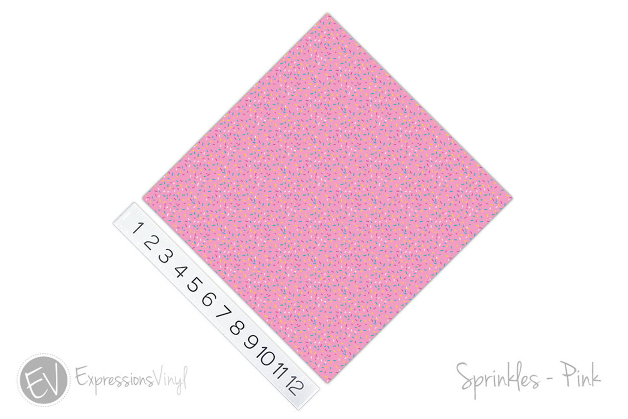 12x12 Permanent Patterned Vinyl - Sprinkles-Pink - Expressions Vinyl