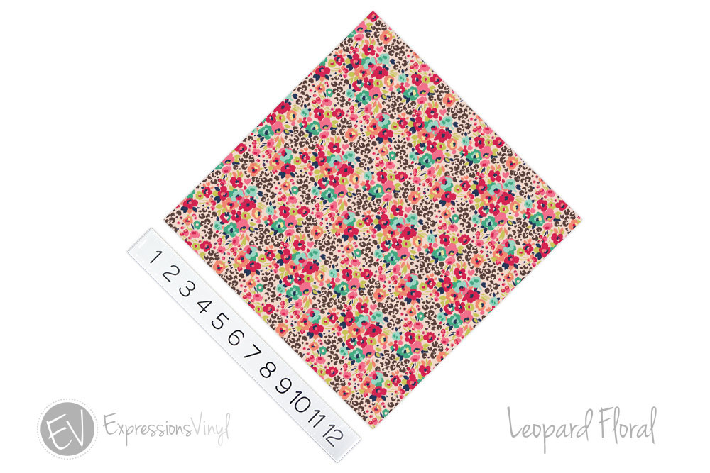 12 X12 Permanent Patterned Vinyl Leopard Floral Expressions Vinyl