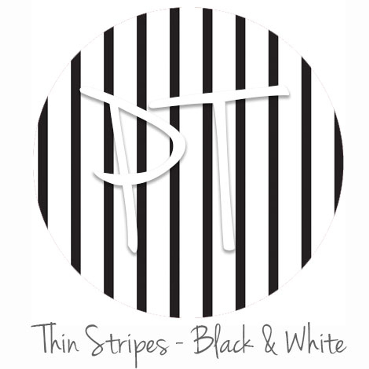 12x12 Permanent Patterned Vinyl - Thin Stripe Black & White - Expressions  Vinyl