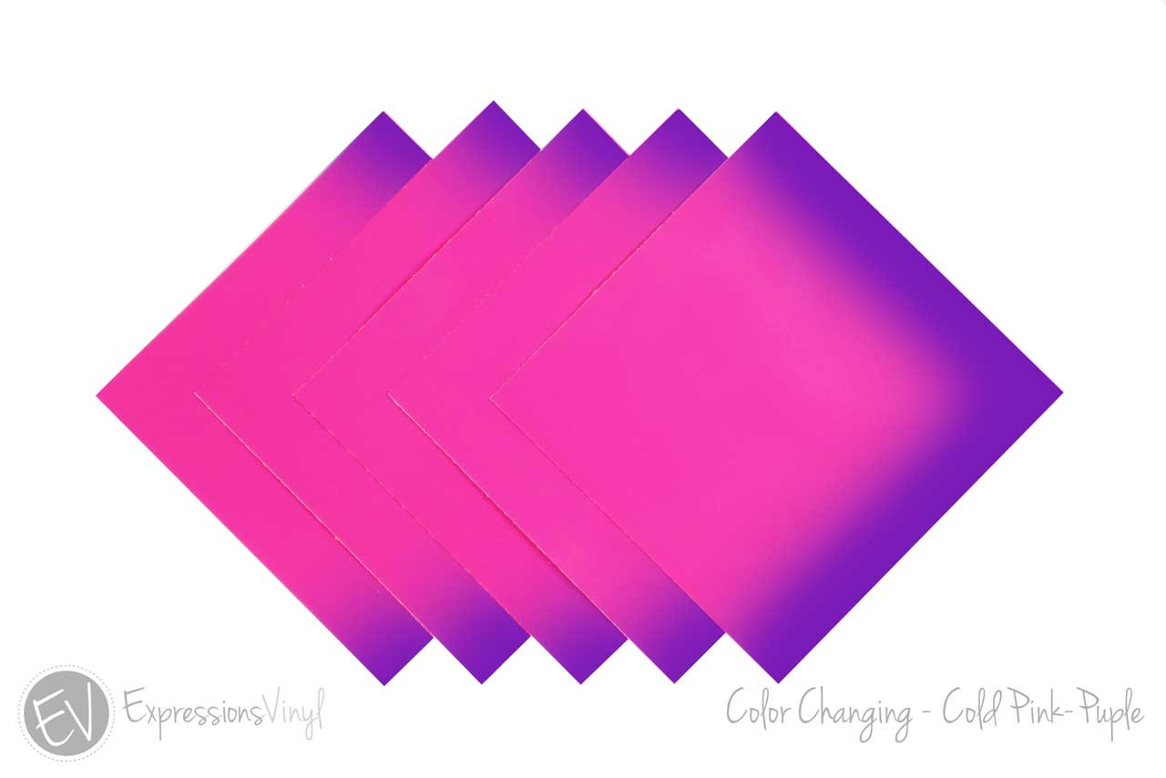 Color Changing Vinyl - Cold Pink/Purple - 12x12 Sheet - Expressions Vinyl