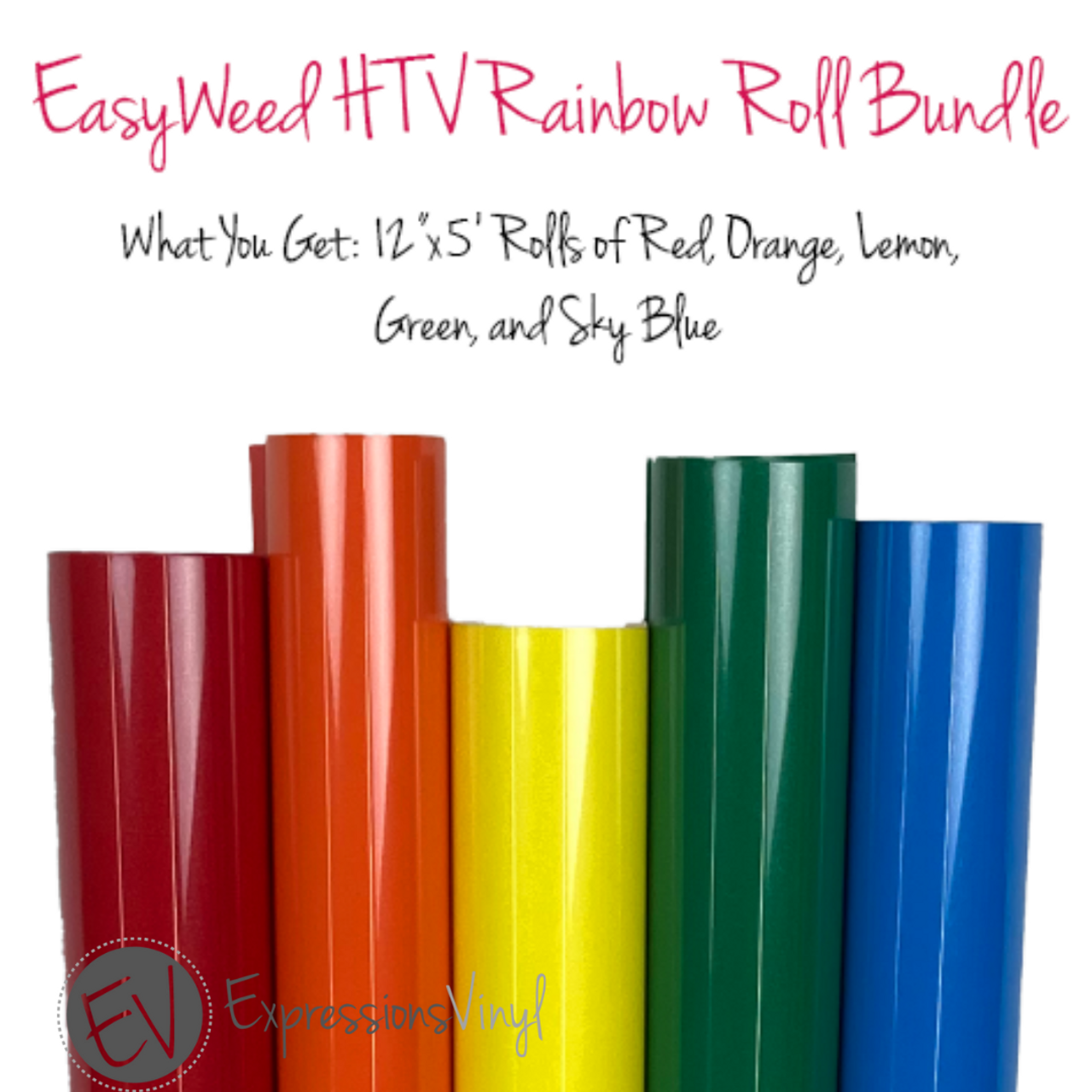 EasyWeed HTV Rainbow 5ft. Roll Bundle