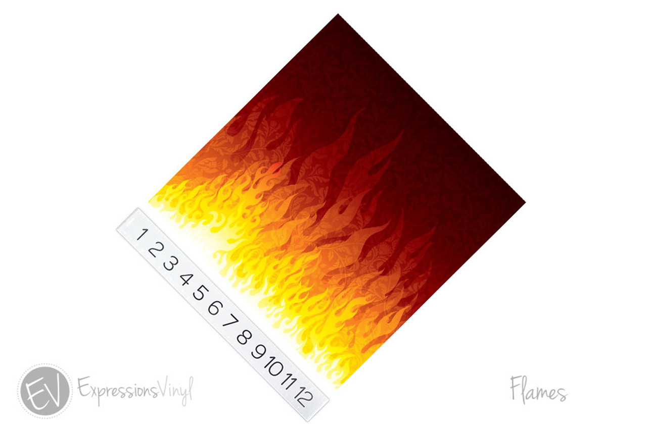 Printed Pattern - Real Flames - 12 x 12 - Permanent Adhesive Vinyl