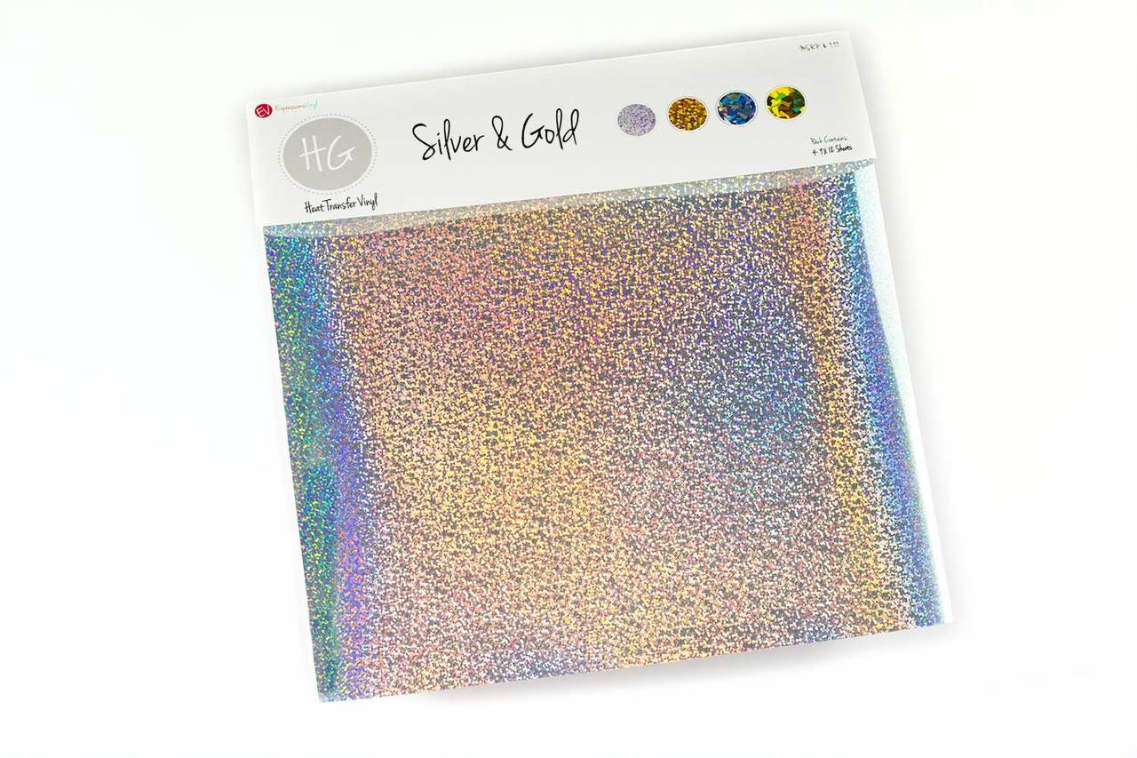 12 x 20 Holo Gold Glitter HTV - Heat Transfer Vinyl Sheet Sheets