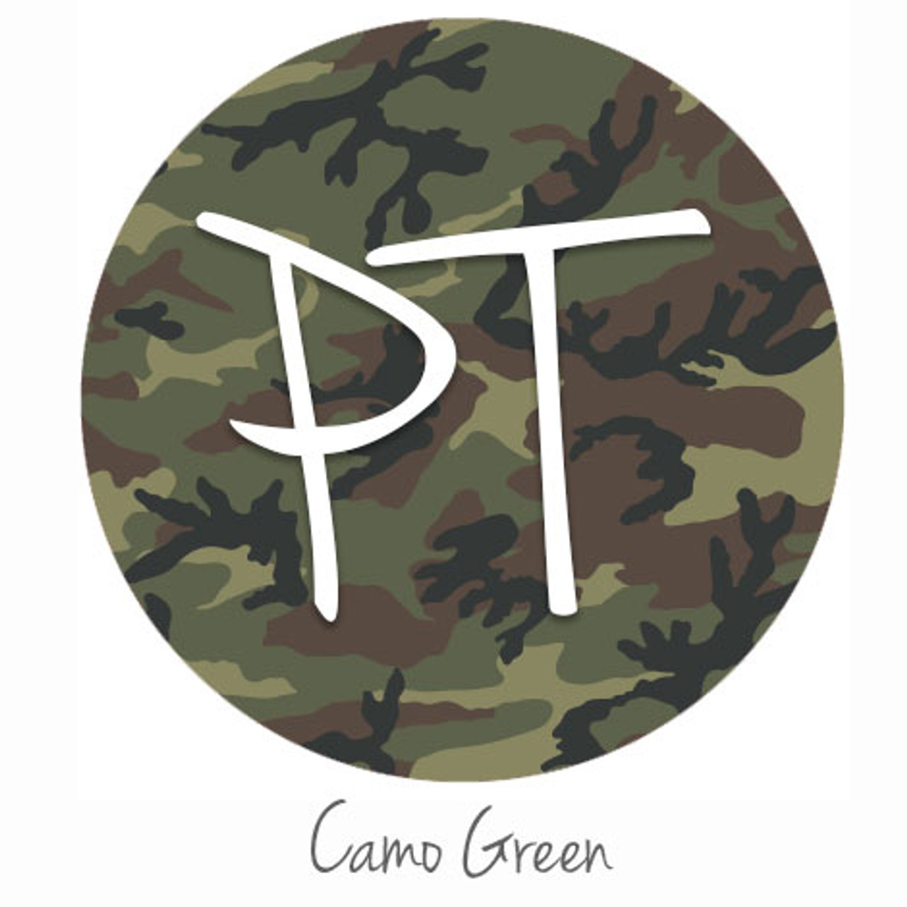 12x12 Permanent Patterned Vinyl - Camo Green