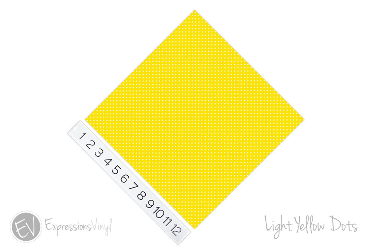 12x12 Permanent Patterned Vinyl - Dots - Light Yellow - Expressions Vinyl