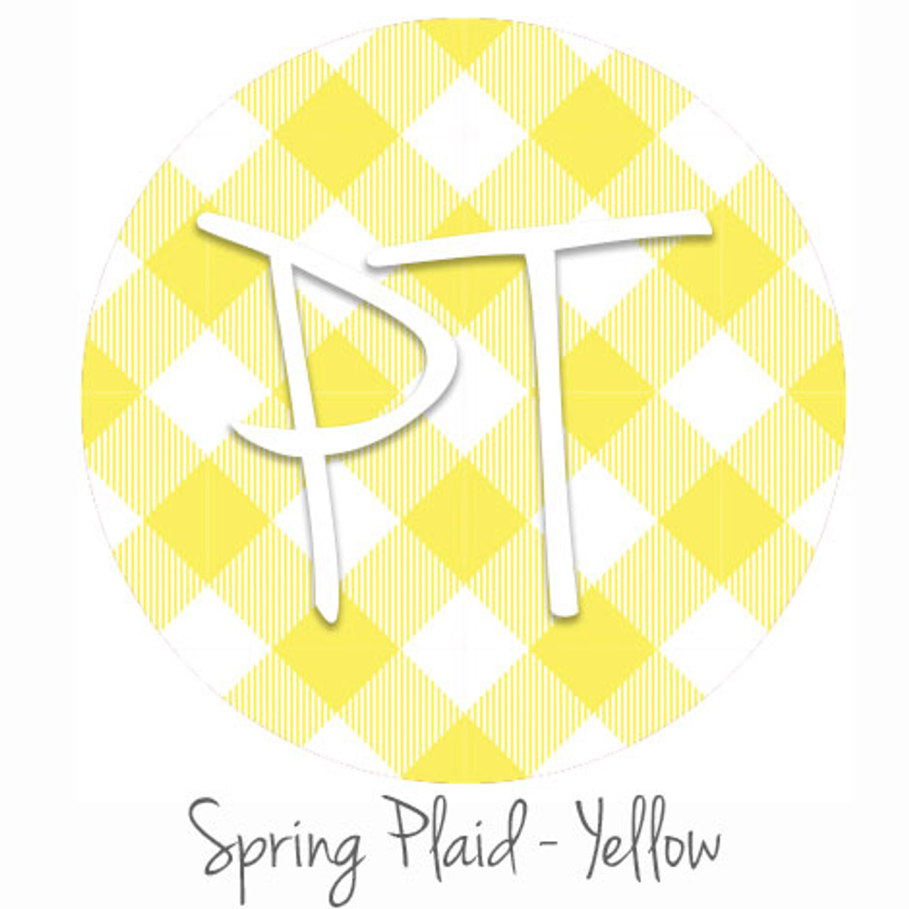 12x12 Permanent Patterned Vinyl - Spring Plaid - Yellow - Expressions  Vinyl