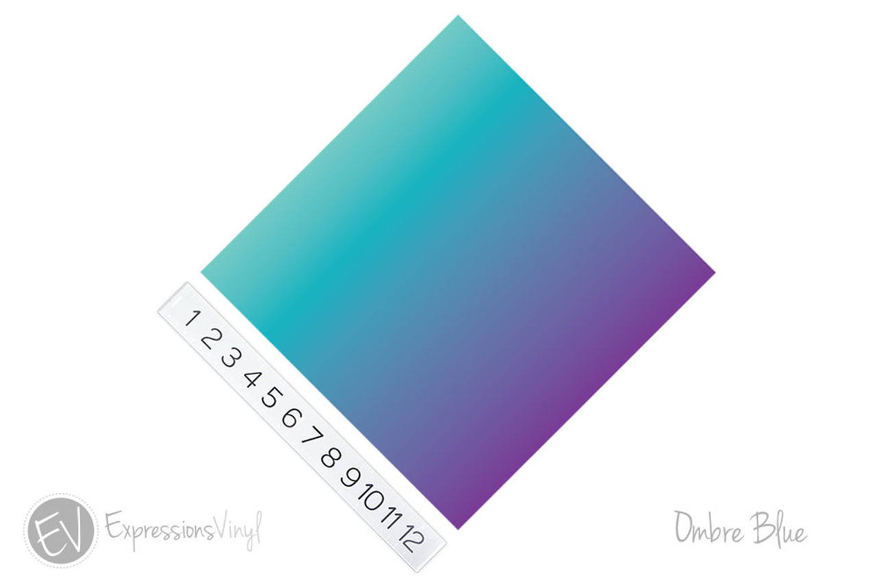 12x12 Patterned Heat Transfer Vinyl - Ombre Blue - Expressions Vinyl