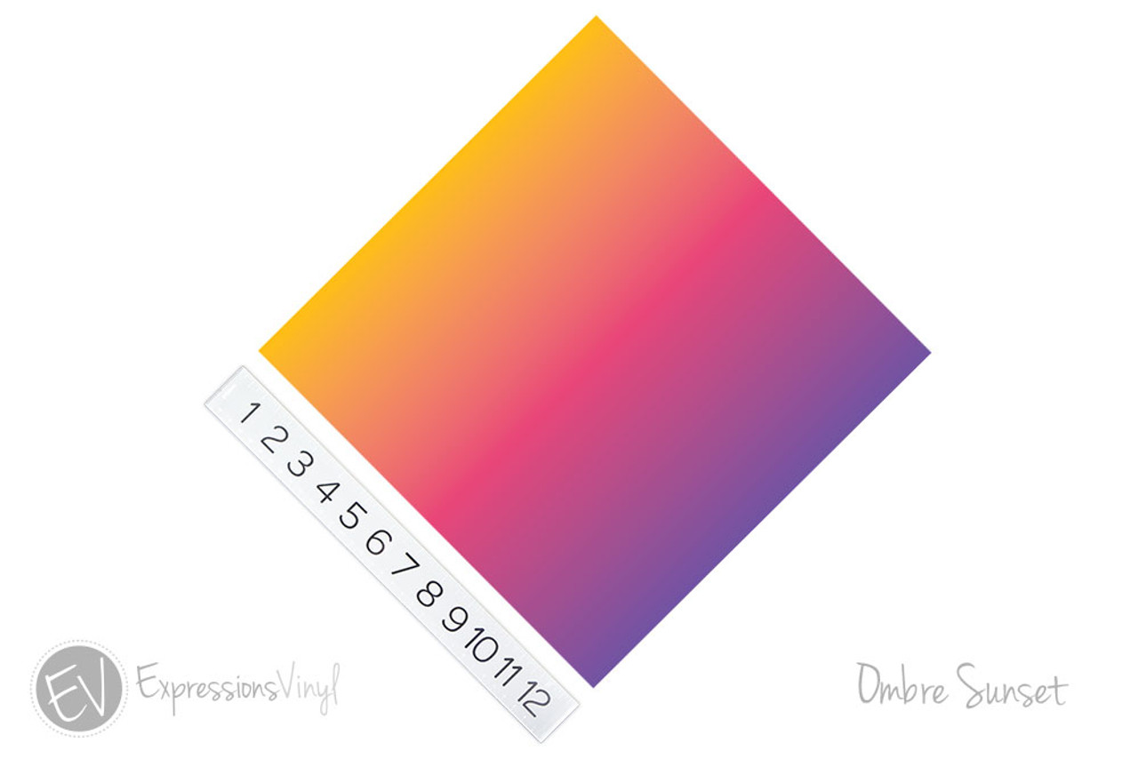 12x12 Patterned Heat Transfer Vinyl - Ombre Sunset - Expressions Vinyl