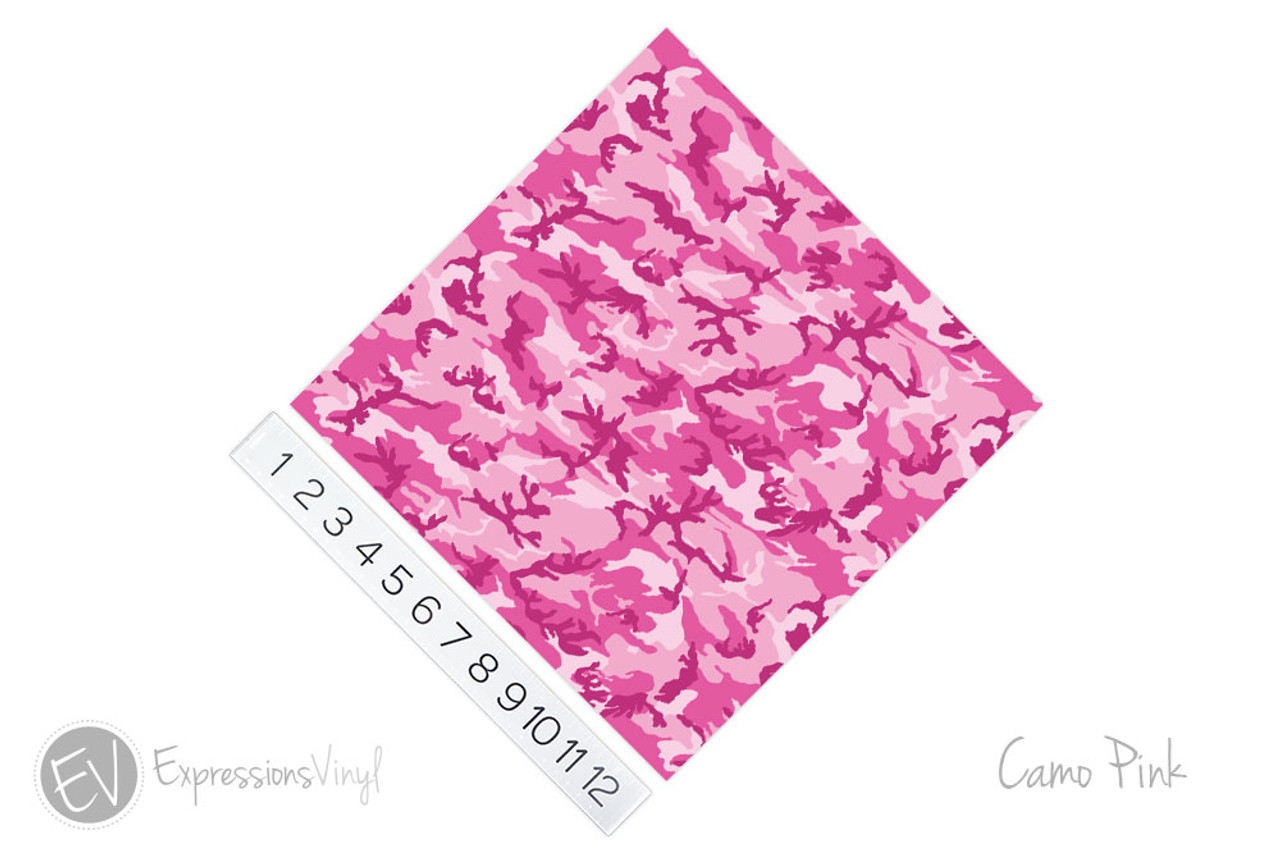Pink camouflage craft vinyl - HTV - Adhesive Vinyl - pink black camo p