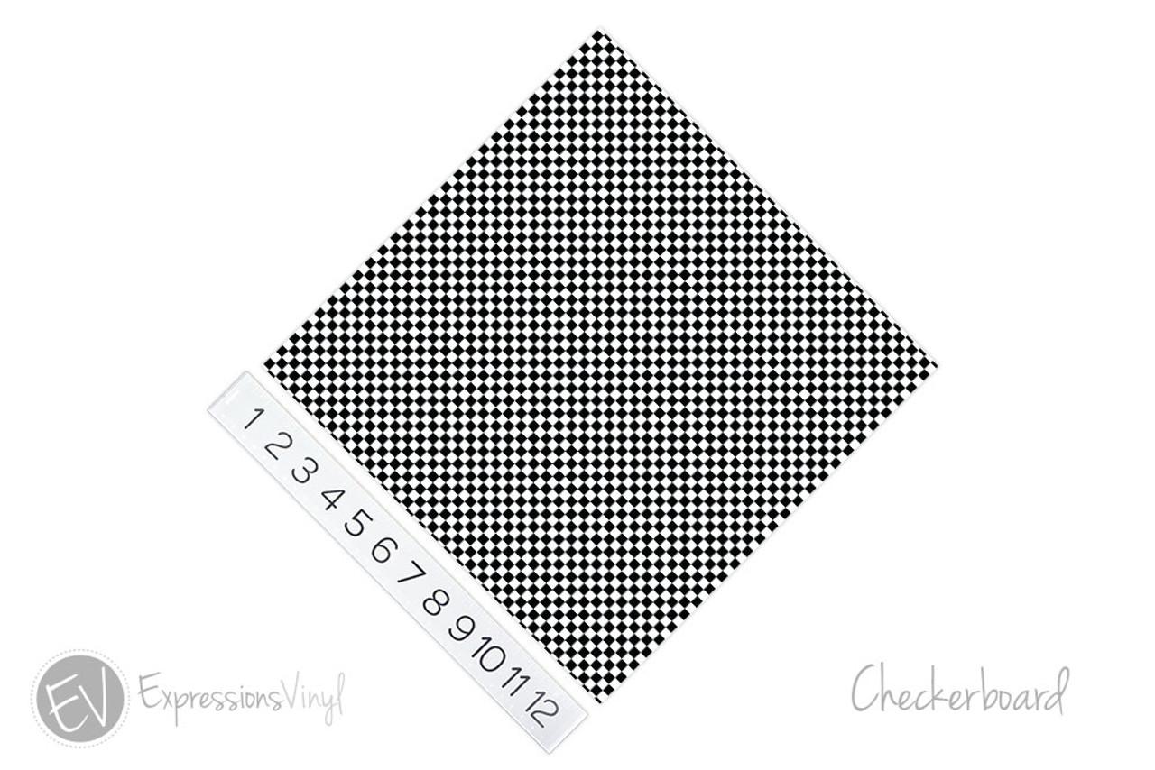 U&A Heat Transfer Vinyl Checkerboard Pattern HTV Rolls - 12inch*5ft Checkered Iron on for Shirts Fabrics DIY Easy to Cut & Weed Press Design