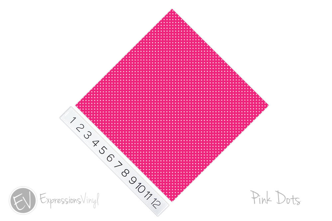 12x12 Patterned Heat Transfer Vinyl - Polka Dots Pink - Expressions Vinyl