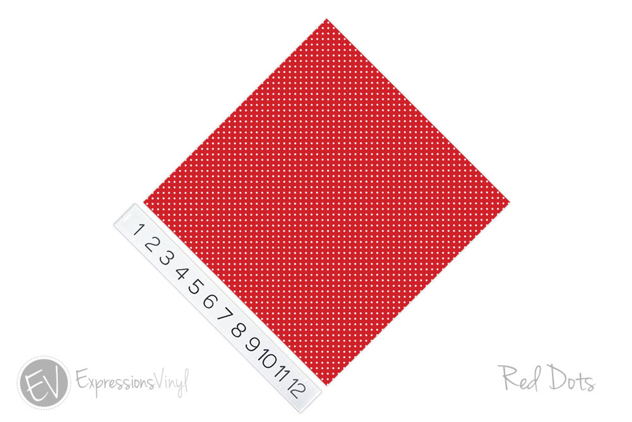 12x12 Patterned Heat Transfer Vinyl - Dots - Red - Expressions Vinyl