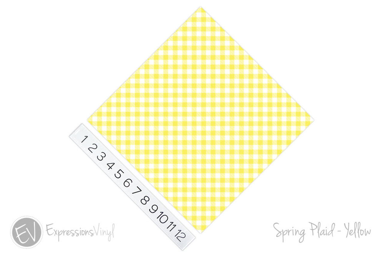 12x12 Patterned Heat Transfer Vinyl - Spring Plaid - Yellow