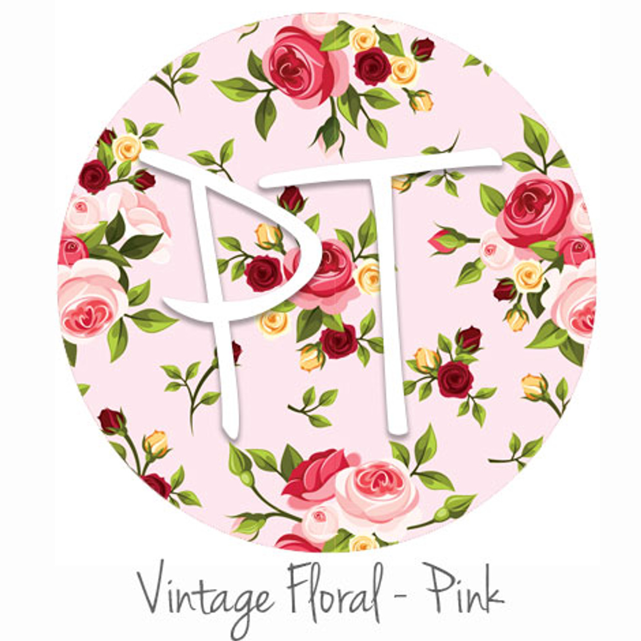 12x12 Patterned Heat Transfer Vinyl - Vintage Floral - Pink - Expressions  Vinyl