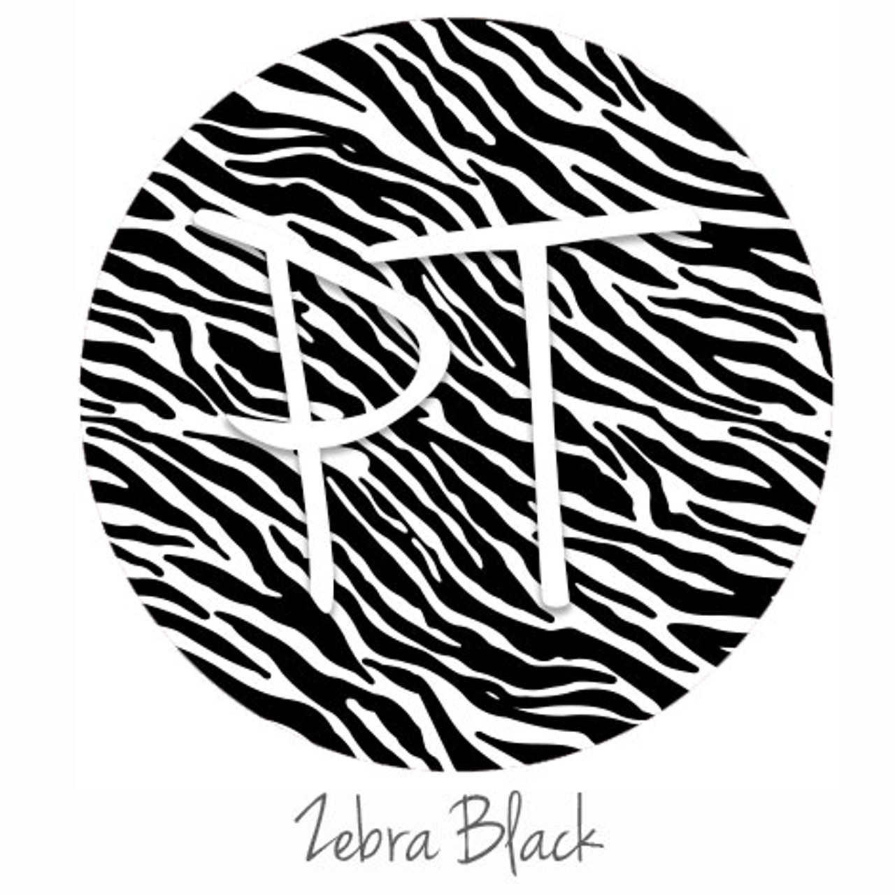 12x12 Patterned Heat Transfer Vinyl - Zebra - Black - Expressions Vinyl
