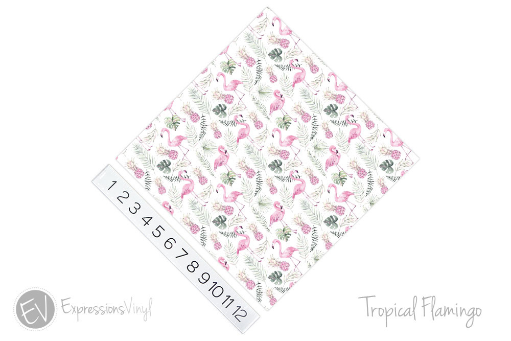 12"x12" Patterned Heat Transfer Vinyl Tropical Flamingo Expressions