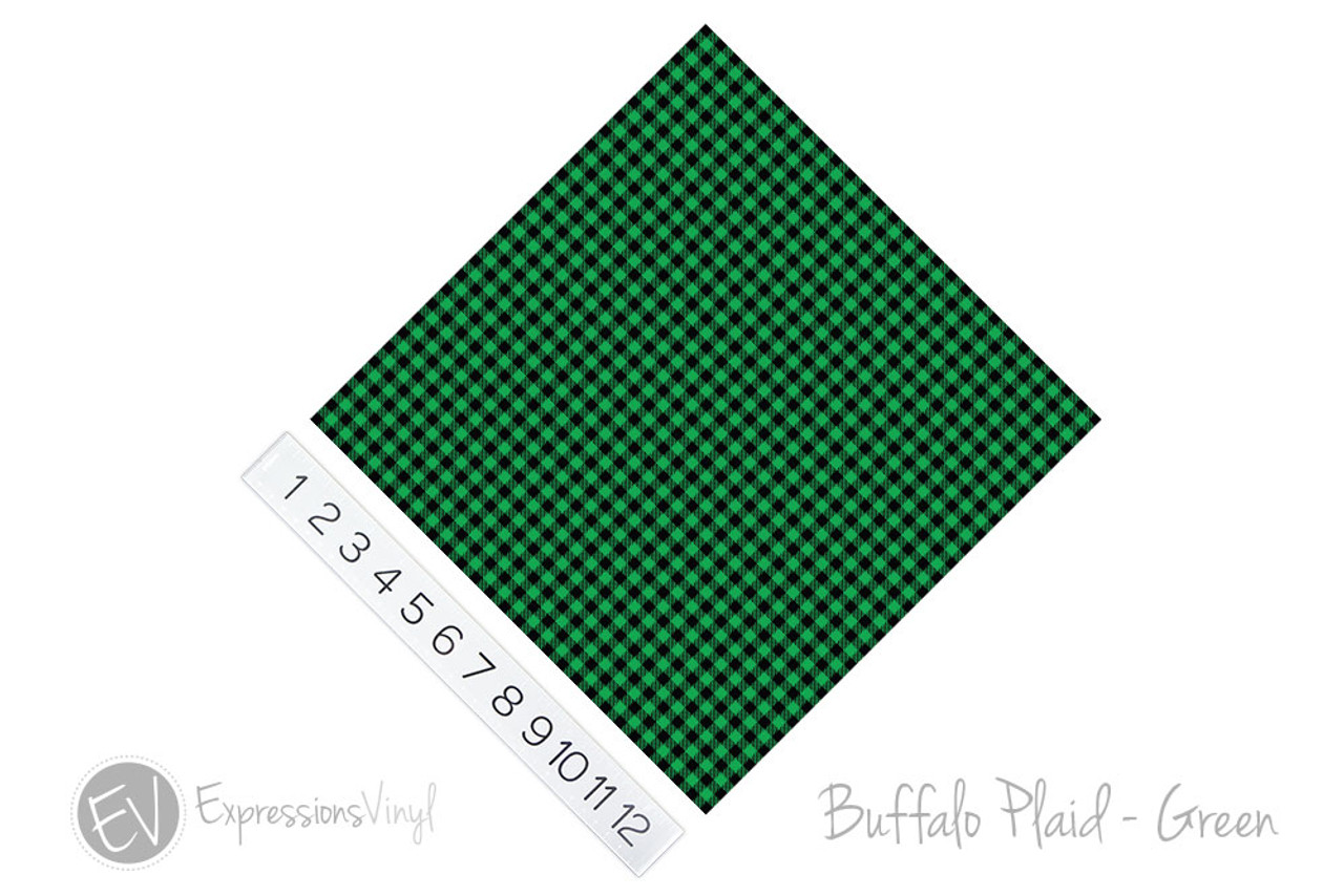 Printed pattern permanent vinyl Green Buffalo Plaid Print 12 x 12