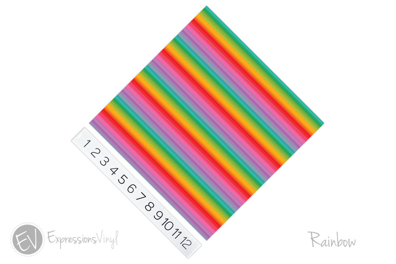 Printed Pattern Vinyl - Glossy - Rainbow / Gay Pride Stripe 12 x 12 Sheet