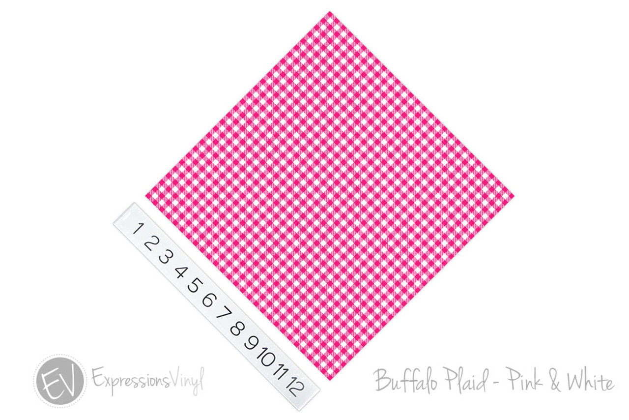Printed pattern permanent vinyl Pink and Brown Plaid Print 12 x