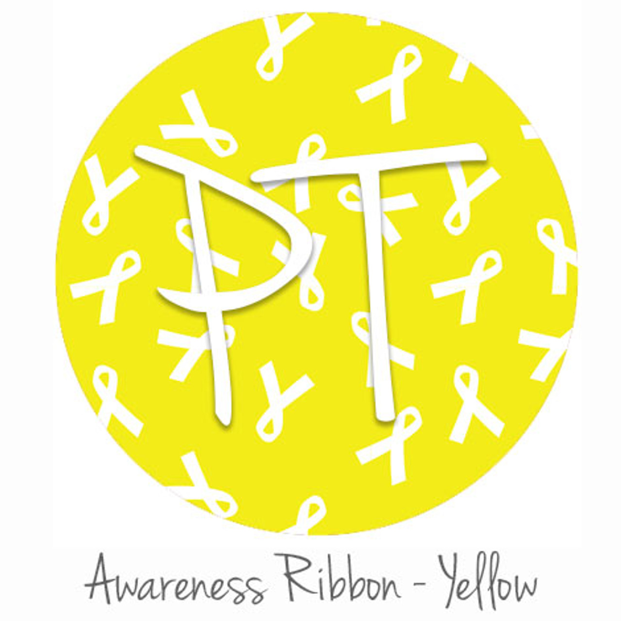 12x12 Permanent Patterned Vinyl - Awareness Ribbon - Yellow