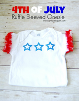 4th Of July Ruffle Sleeved Onesie