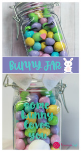 Easter bunny jar with vinyl