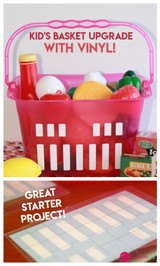 Kitchen basket with vinyl