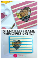 Stenciled frame with oramask 