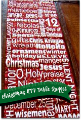 Christmas Subway Art Table Runner