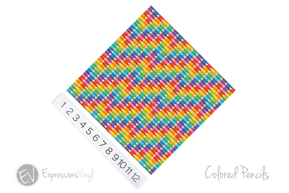 12"x12" Permanent Patterned Vinyl Colored Pencils Expressions Vinyl